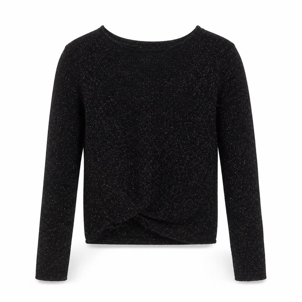 NEXT Girls Black Boat Neck Viscose Pullover Jumper Size 6 Years Pullover - Twist Detail