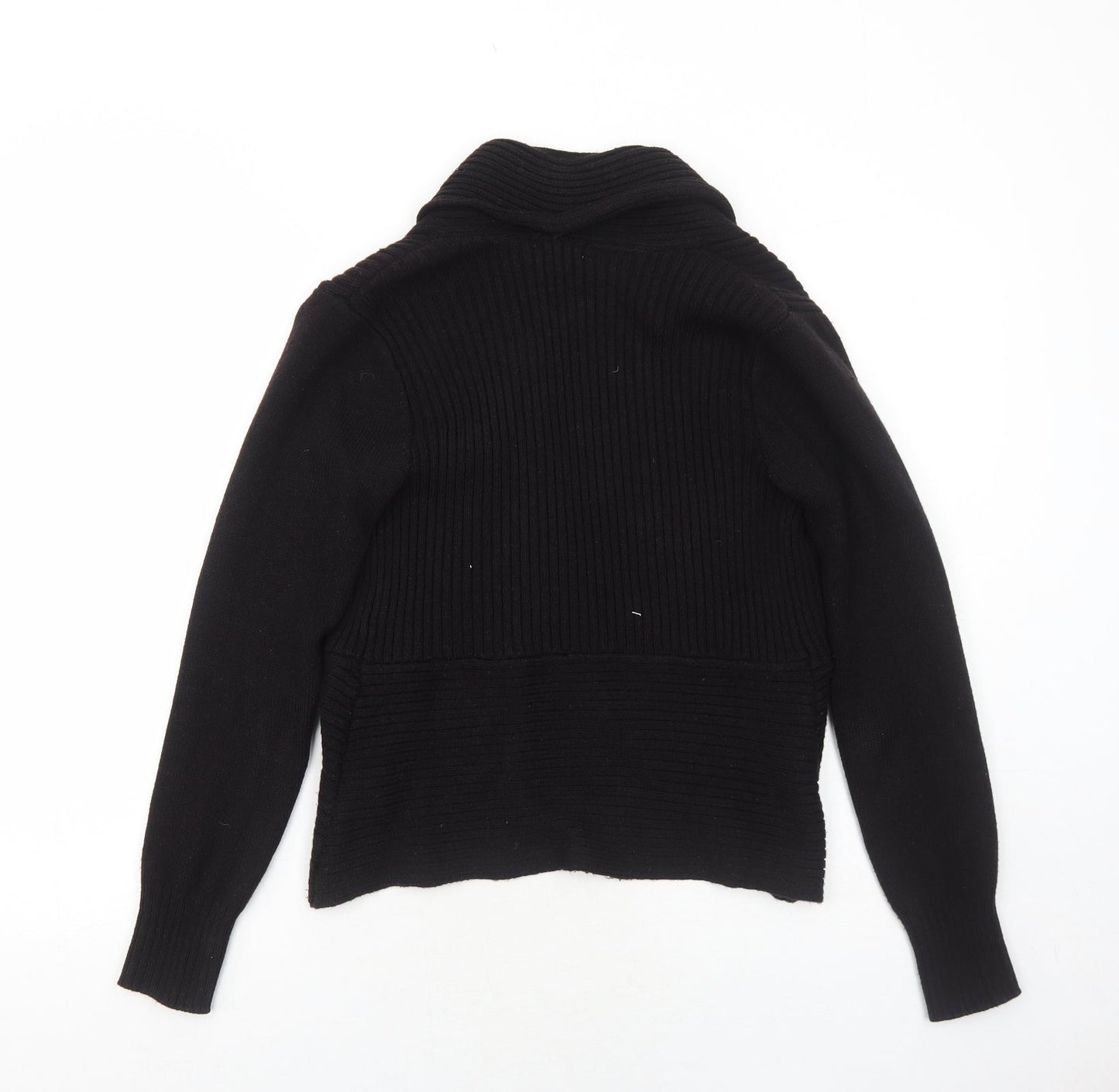 H&M Womens Black V-Neck Acrylic Pullover Jumper Size S