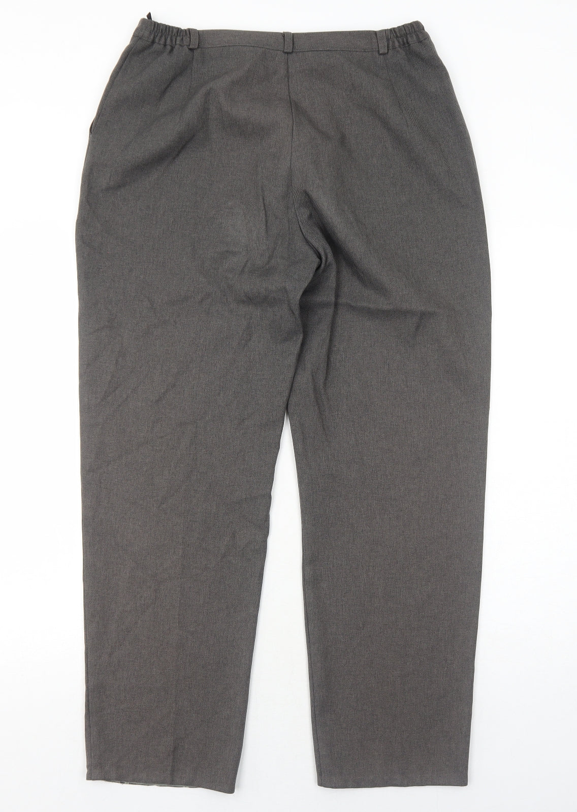 EWM Womens Grey Polyester Trousers Size 16 Regular Zip