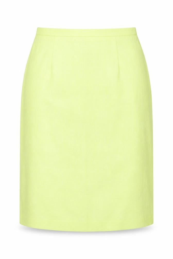 Premium Womens Green Viscose A-Line Skirt Size 16 Zip