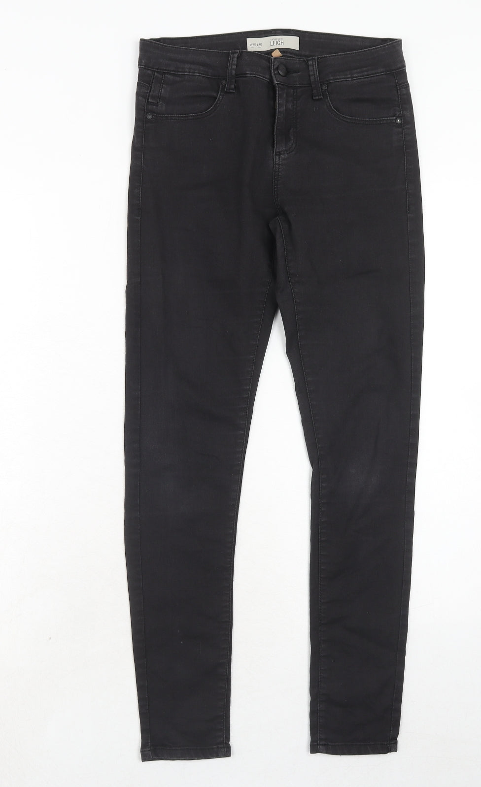 Topshop Womens Black Cotton Skinny Jeans Size 26 in L30 in Regular Zip