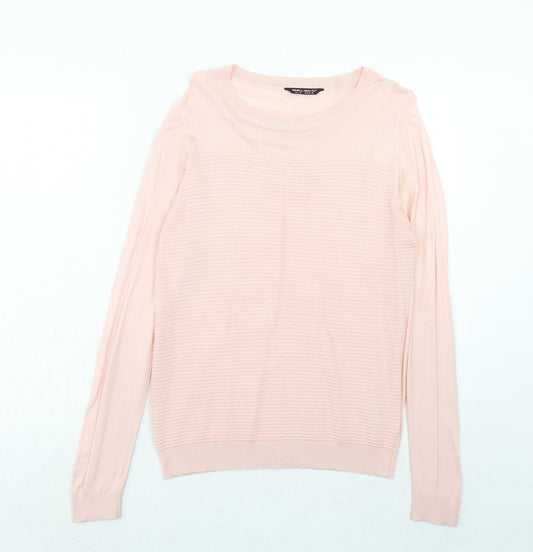 Select Womens Pink Round Neck Viscose Pullover Jumper Size M