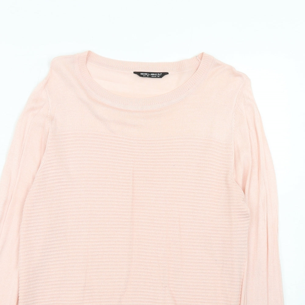 Select Womens Pink Round Neck Viscose Pullover Jumper Size M