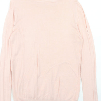 Select Womens Pink Round Neck Viscose Pullover Jumper Size M