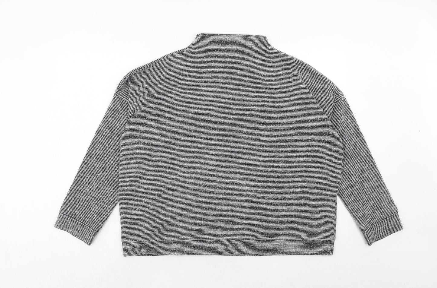 New Look Womens Grey High Neck Polyester Pullover Jumper Size L