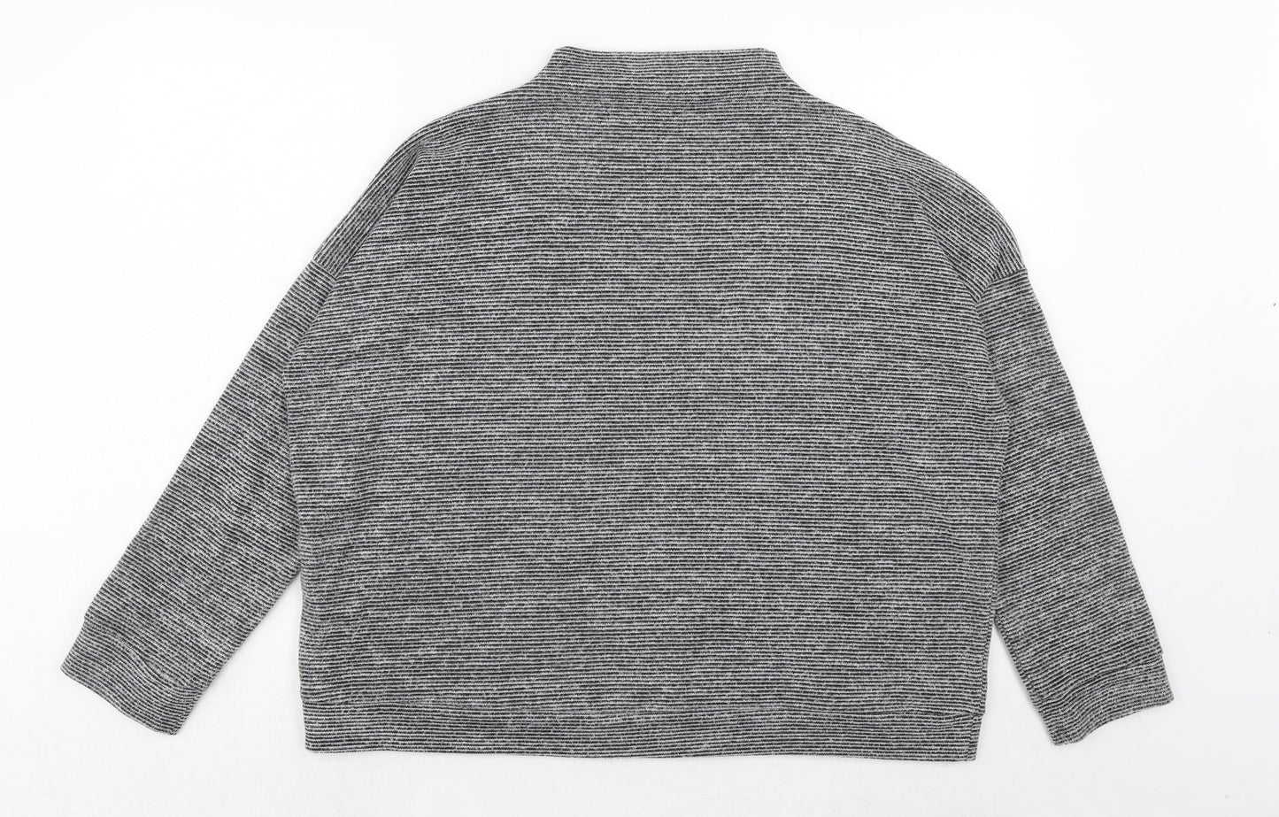 New Look Womens Grey High Neck Polyester Pullover Jumper Size L