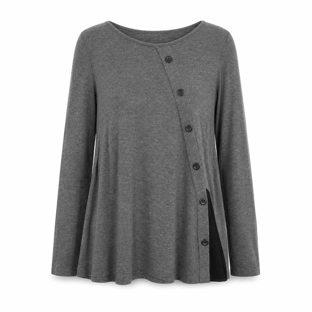 Risskio Womens Grey Round Neck Polyester Pullover Jumper Size S