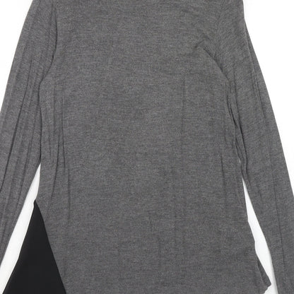 Risskio Womens Grey Round Neck Polyester Pullover Jumper Size S