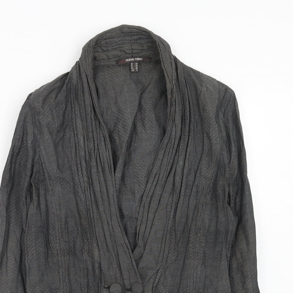 Marie Mero Womens Grey Jacket Blazer Size 12 Button