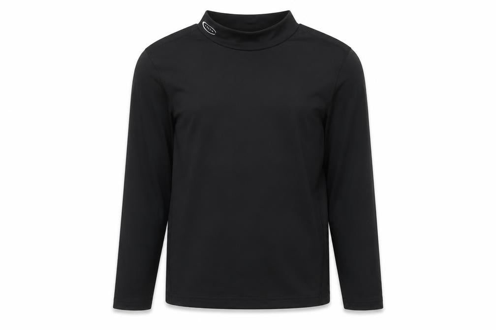 Crane Boys Black Polyester Pullover T-Shirt Size 9-10 Years Mock Neck Pullover
