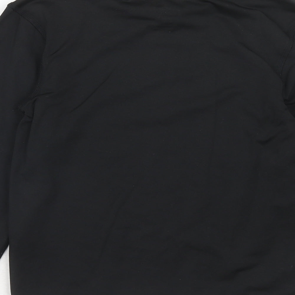 Crane Boys Black Polyester Pullover T-Shirt Size 9-10 Years Mock Neck Pullover