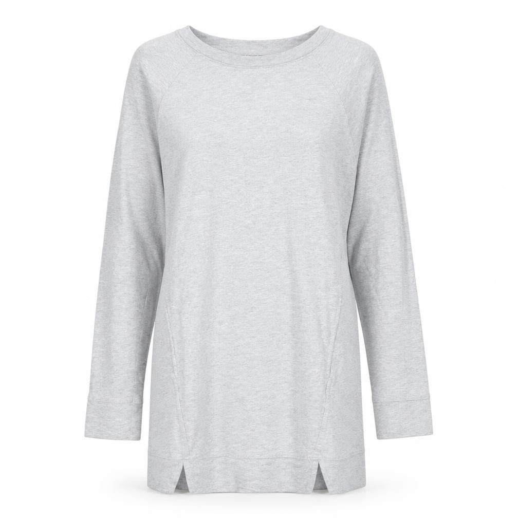 NEXT Womens Grey Cotton Jumper Dress Size 8 Boat Neck Pullover