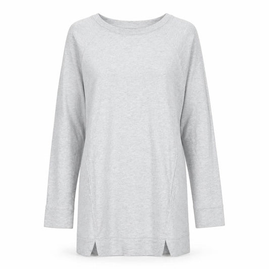 Next Womens Grey Cotton Jumper Dress Size 8 Boat Neck Pullover