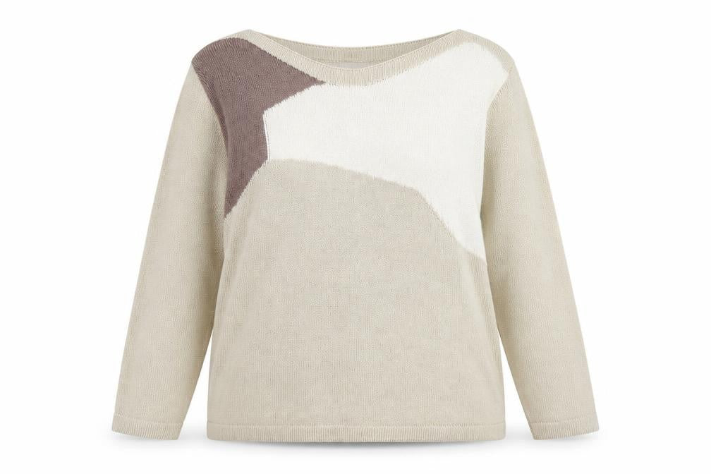 Alexara Womens Beige Boat Neck Acrylic Pullover Jumper Size L