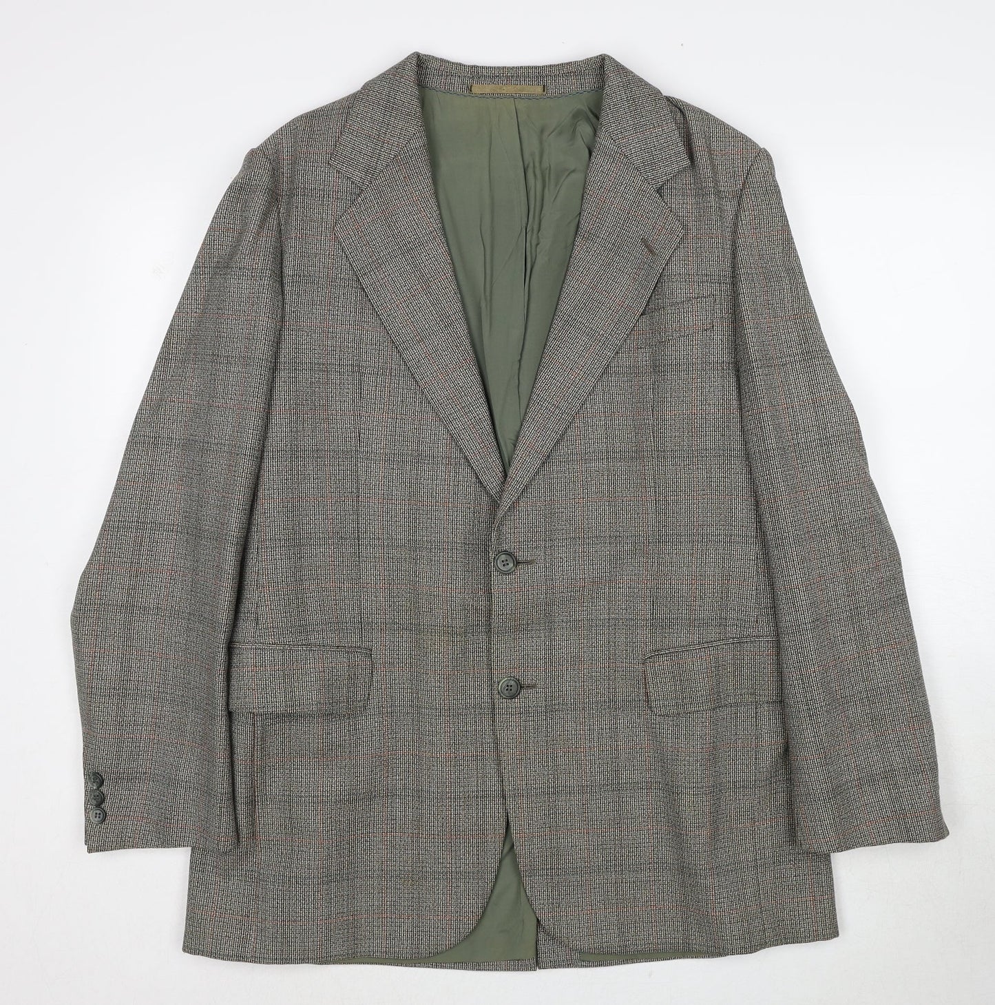 Weidemann Mens Grey Geometric Polyester Jacket Suit Jacket Size 44 Regular