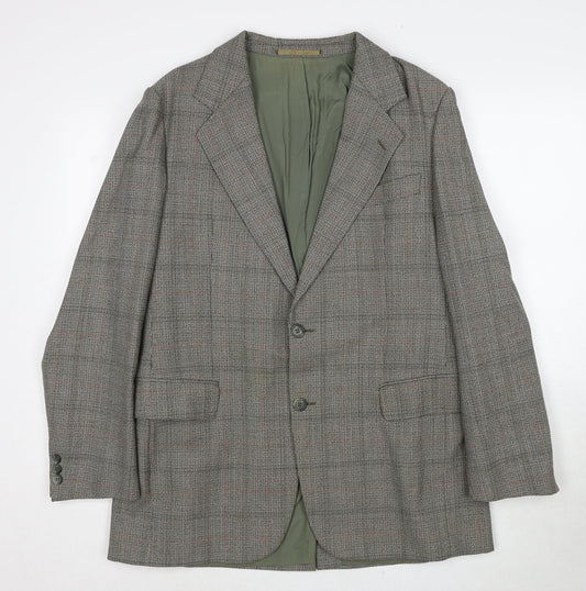 Weidemann Mens Grey Geometric Polyester Jacket Suit Jacket Size 44 Regular
