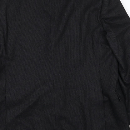 Hector Jones Mens Black Polyester Jacket Suit Jacket Size 38 Regular