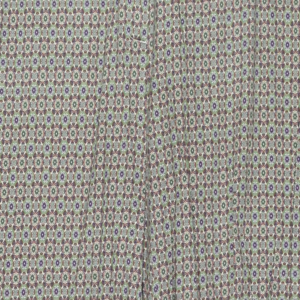 Zara Womens Multicoloured Geometric Polyester Trousers Size 10 Regular Zip