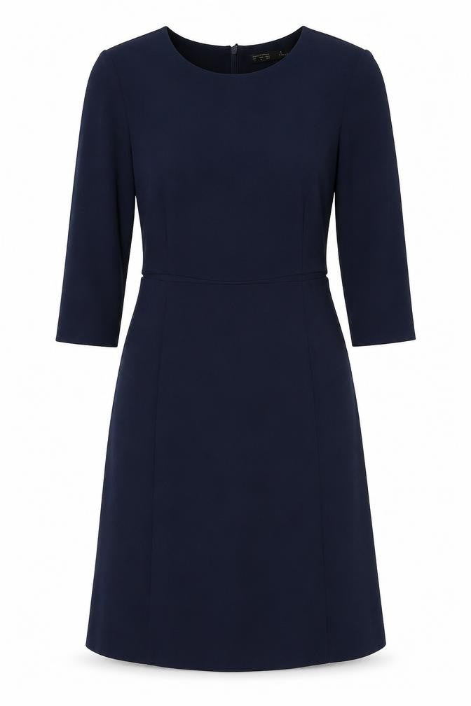 Zara Womens Blue Polyester A-Line Size S Boat Neck Zip