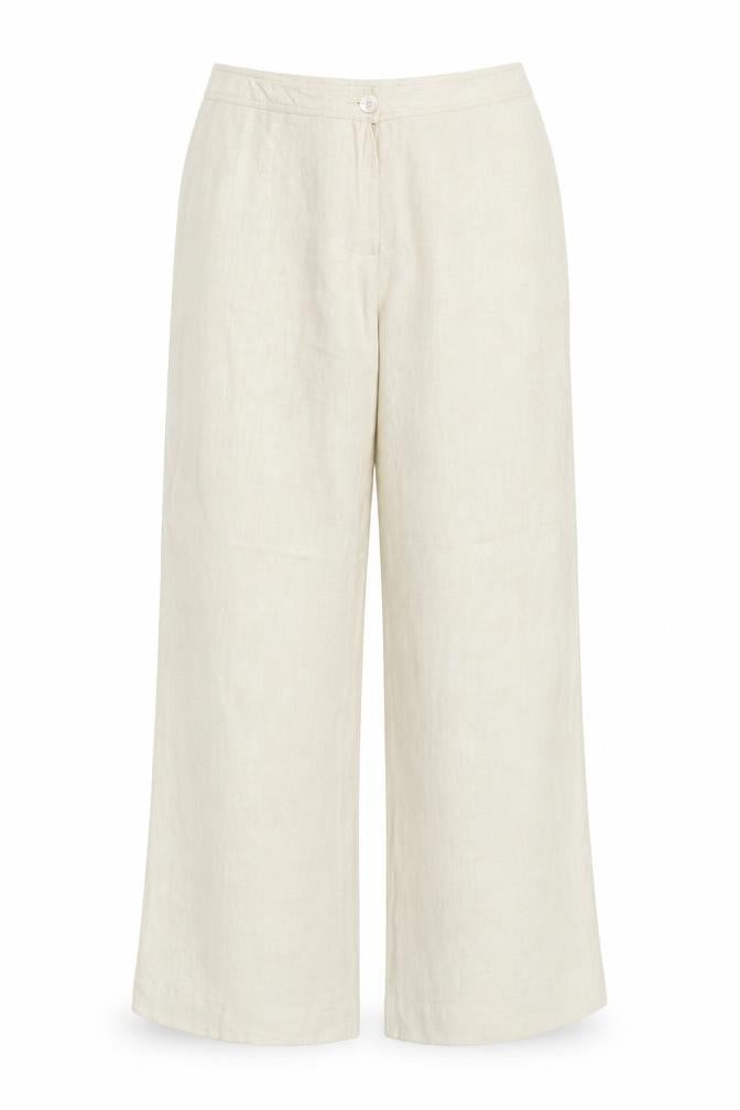 Michael Ambers Womens Beige Linen Trousers Size 16 Regular Zip