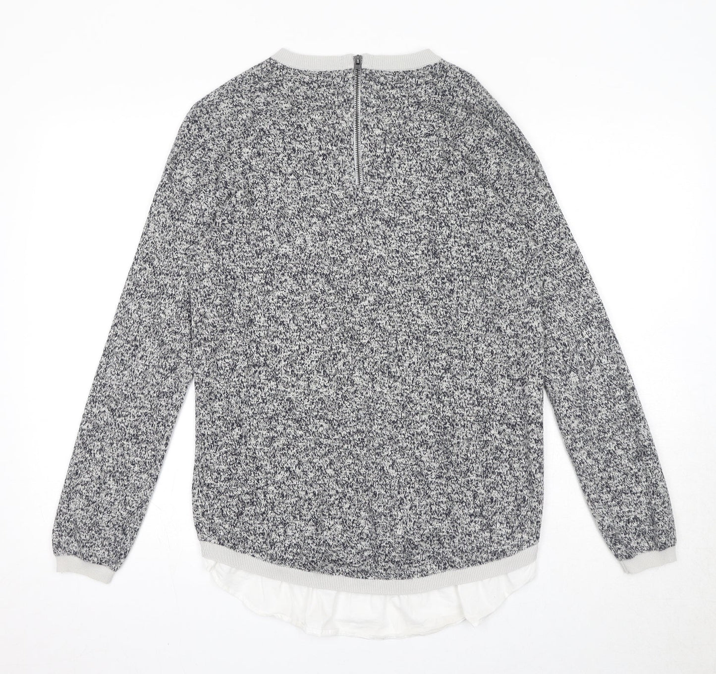 NEXT Womens Grey Round Neck Cotton Pullover Jumper Size 10
