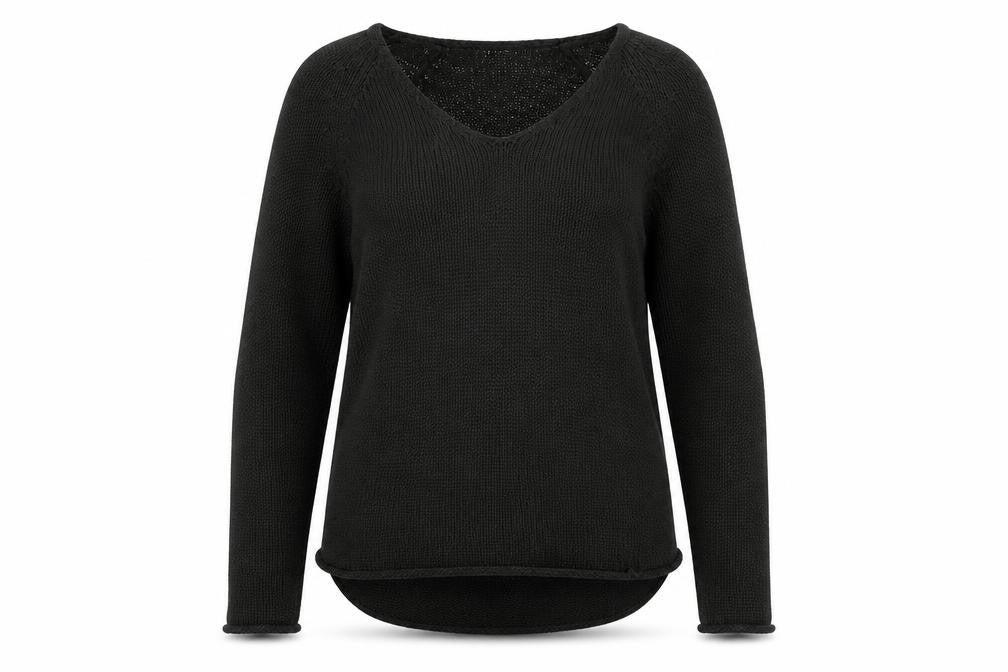 H&M Womens Brown V-Neck Acrylic Pullover Jumper Size M