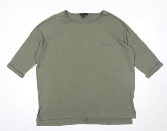 New Look Womens Green Round Neck Polyester Pullover Jumper Size M