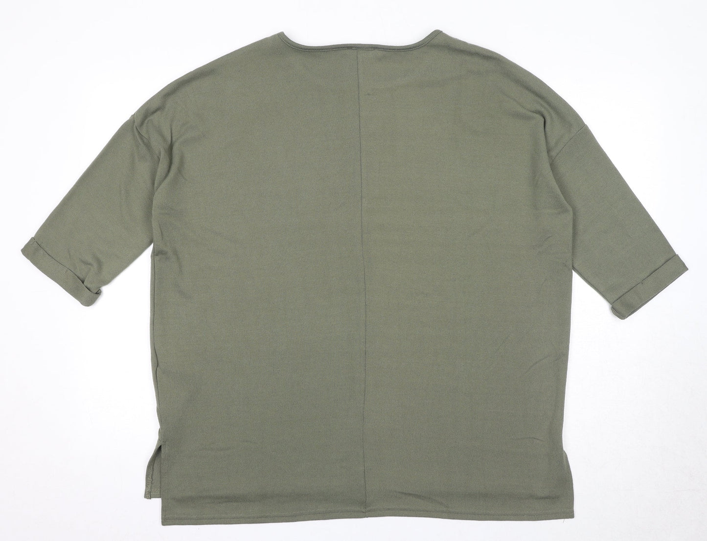 New Look Womens Green Round Neck Polyester Pullover Jumper Size M