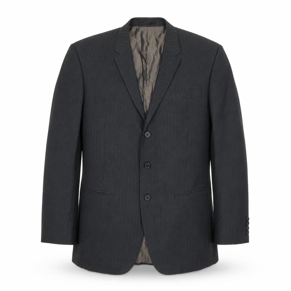 NEXT Mens Black Striped Polyester Jacket Suit Jacket Size 42 Regular