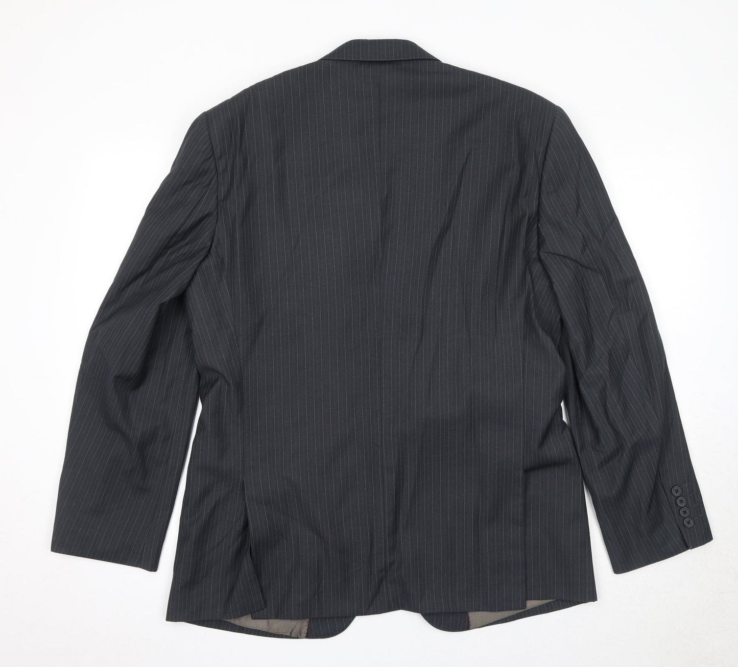 NEXT Mens Black Striped Polyester Jacket Suit Jacket Size 42 Regular