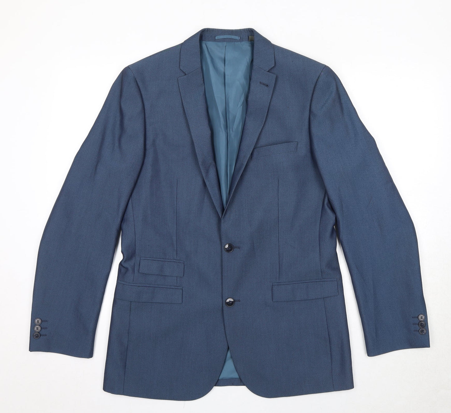Williams and Brown Mens Blue Polyester Jacket Suit Jacket Size 40 Regular