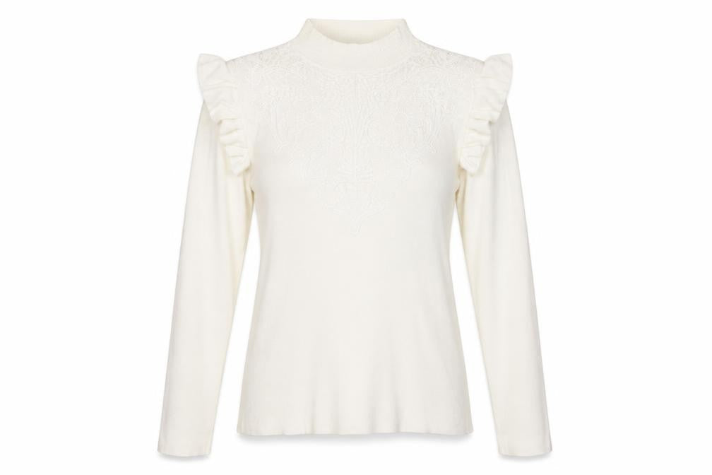 Chi Chi Womens White Mock Neck Polyester Pullover Jumper Size L