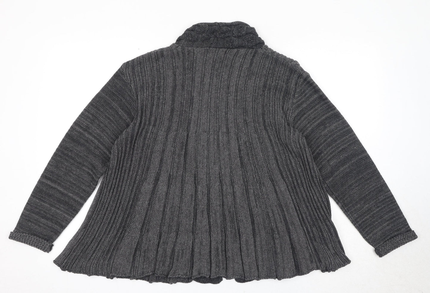 Sarah Hamilton Womens Grey V-Neck Acrylic Cardigan Jumper Size S
