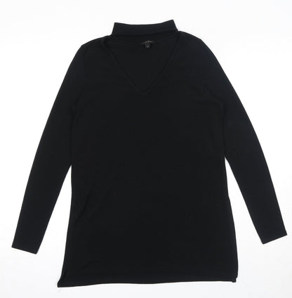 River Island Womens Black Round Neck Polyester Pullover Jumper Size 6 - Keyhole Neck