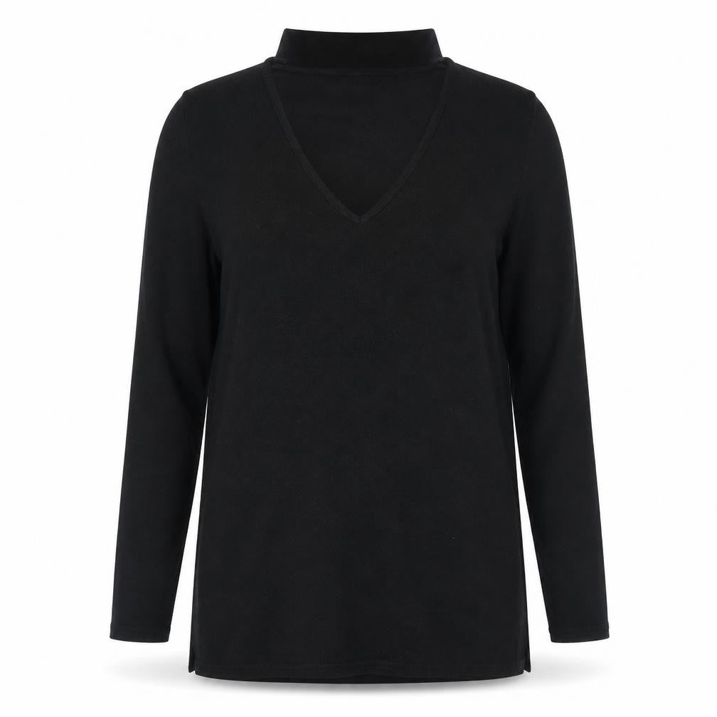 River Island Womens Black Round Neck Polyester Pullover Jumper Size 6 - Keyhole Neck