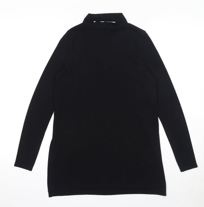 River Island Womens Black Round Neck Polyester Pullover Jumper Size 6 - Keyhole Neck