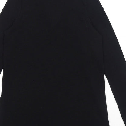 River Island Womens Black Round Neck Polyester Pullover Jumper Size 6 - Keyhole Neck