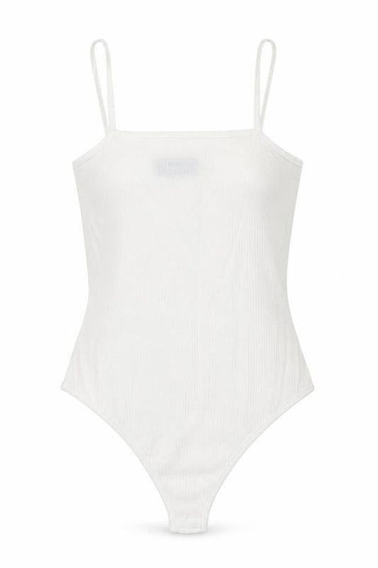 PRETTYLITTLETHING Womens White Polyester Bodysuit One-Piece Size 10 Snap