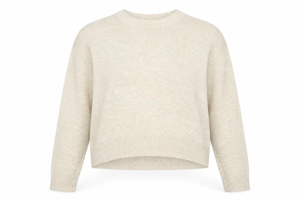 Divided by H&M Womens Beige Round Neck Acrylic Pullover Jumper Size S