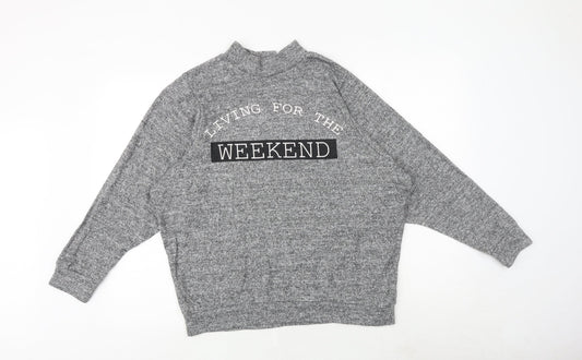 Select Womens Grey Polyester Pullover Sweatshirt Size 10 Pullover - Living for the Weekend