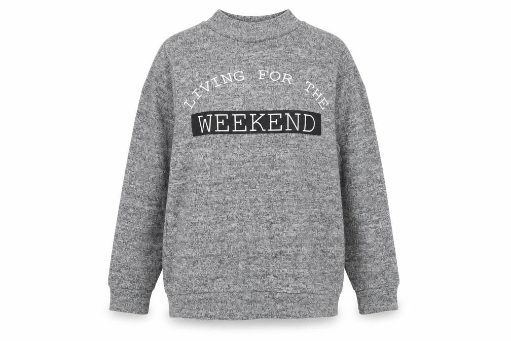 Select Womens Grey Polyester Pullover Sweatshirt Size 10 Pullover - Living for the Weekend