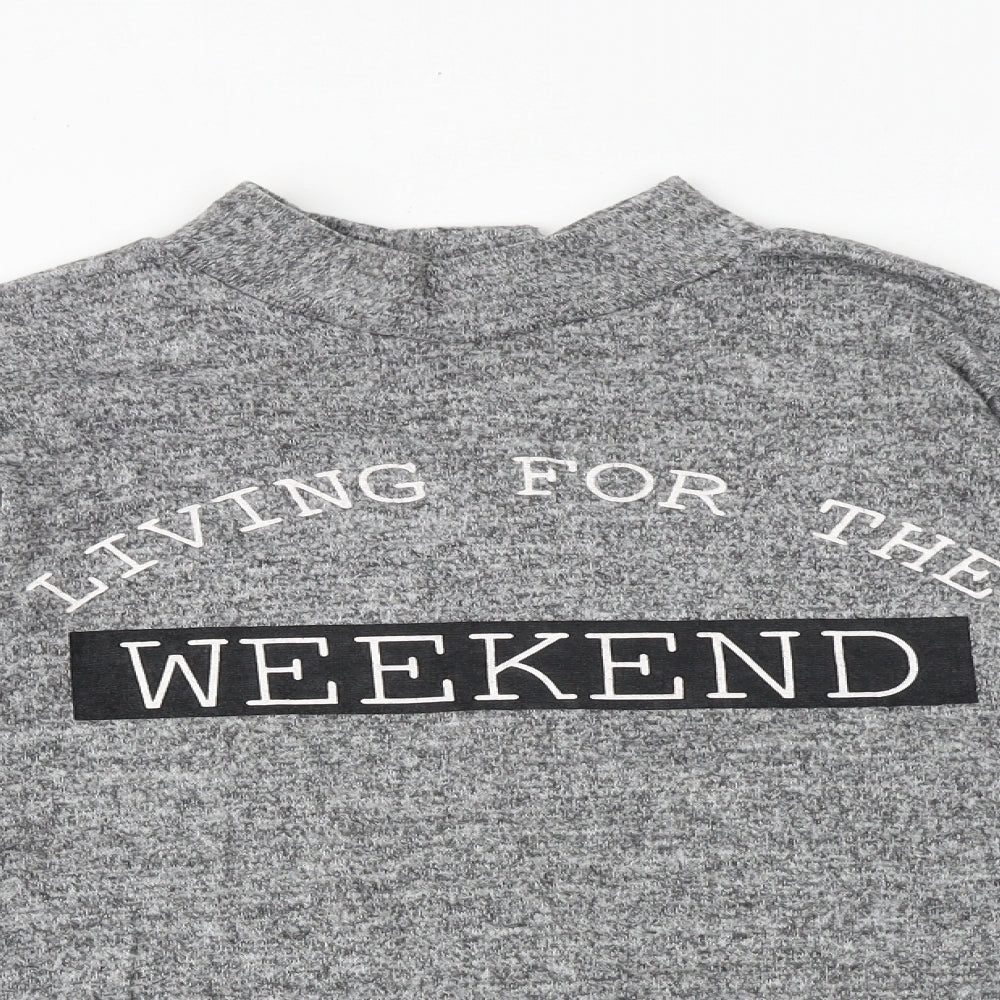 Select Womens Grey Polyester Pullover Sweatshirt Size 10 Pullover - Living for the Weekend