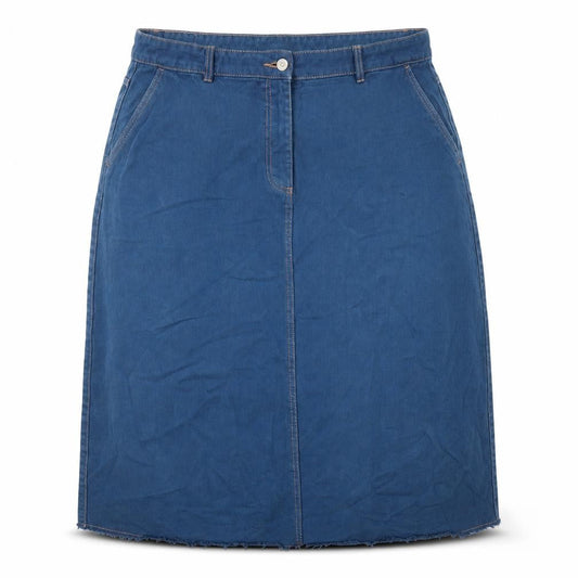 Next Womens Blue Polyester A-Line Skirt Size 41 in Zip