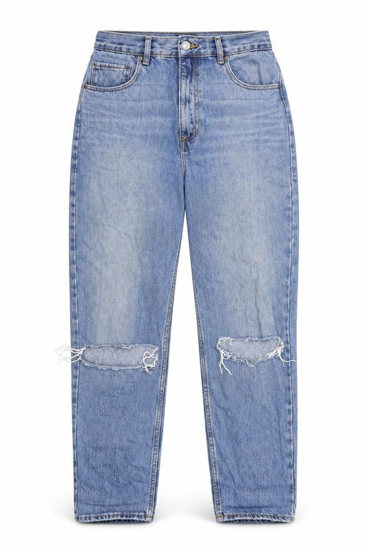 ASOS Womens Blue Cotton Straight Jeans Size 30 in Regular Zip