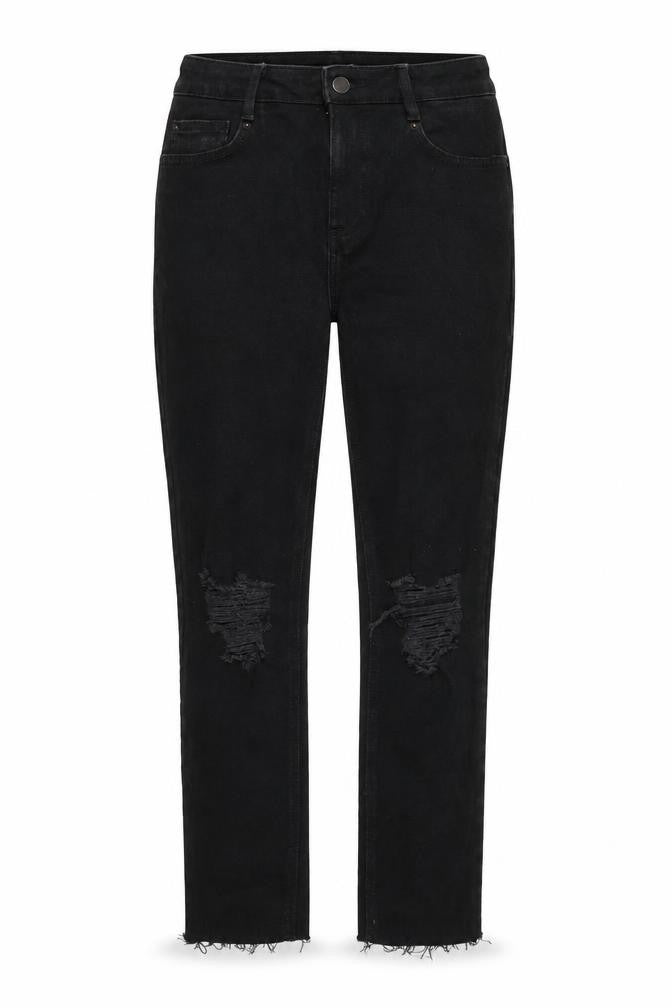 New Look Womens Black Cotton Straight Jeans Size 10 Regular Zip