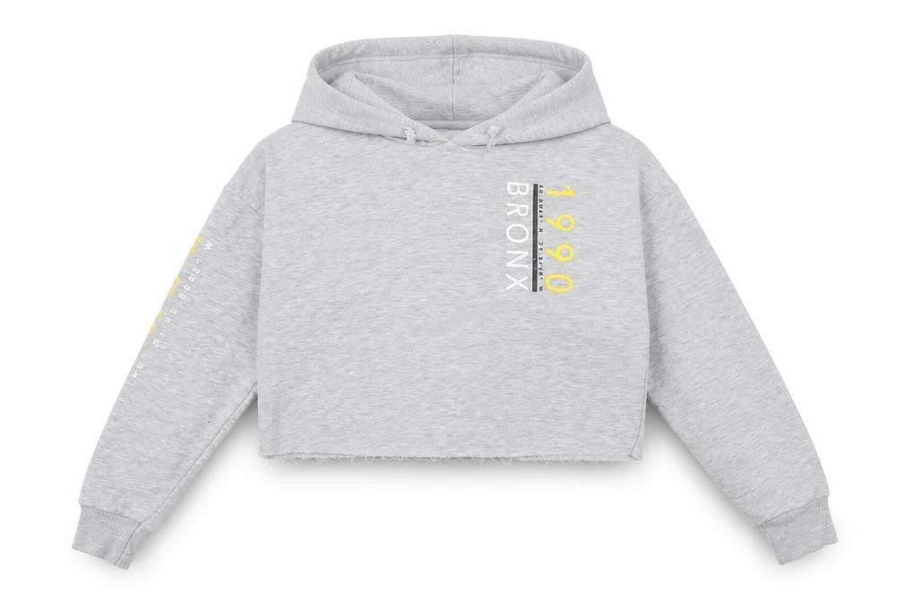 New Look Girls Grey Cotton Pullover Hoodie Size 9 Years Pullover - Bronx
