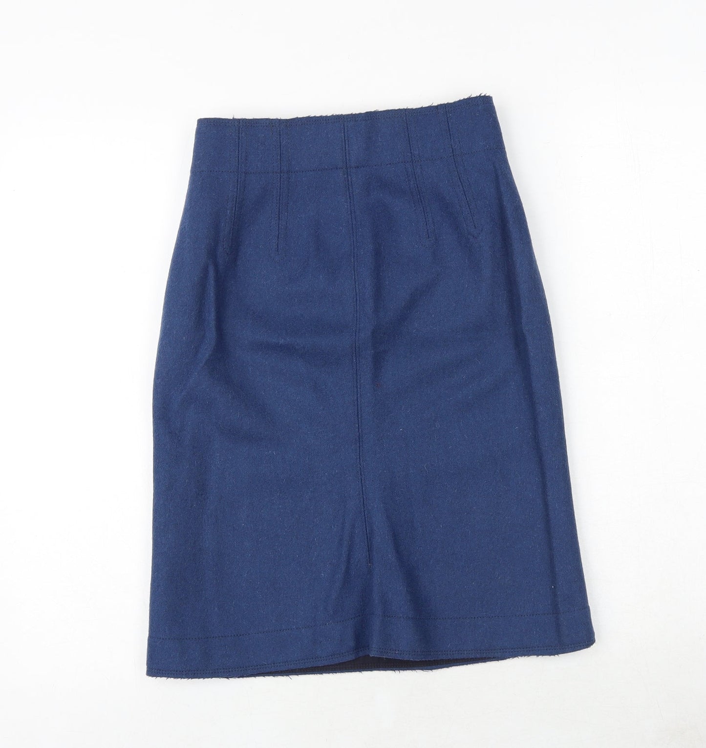Uniqlo Womens Blue Wool A-Line Skirt Size 24 in Zip