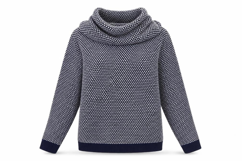 Wallis Womens Blue Roll Neck Geometric Polyester Pullover Jumper Size S