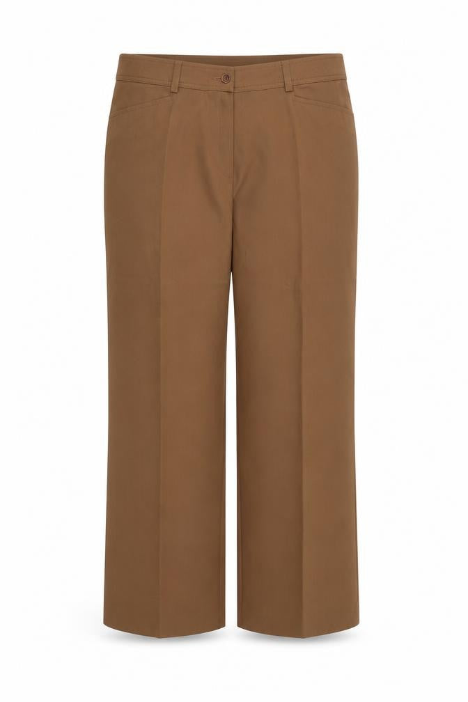 FRANK WALDER Womens Brown Polyester Trousers Size 16 Regular Zip