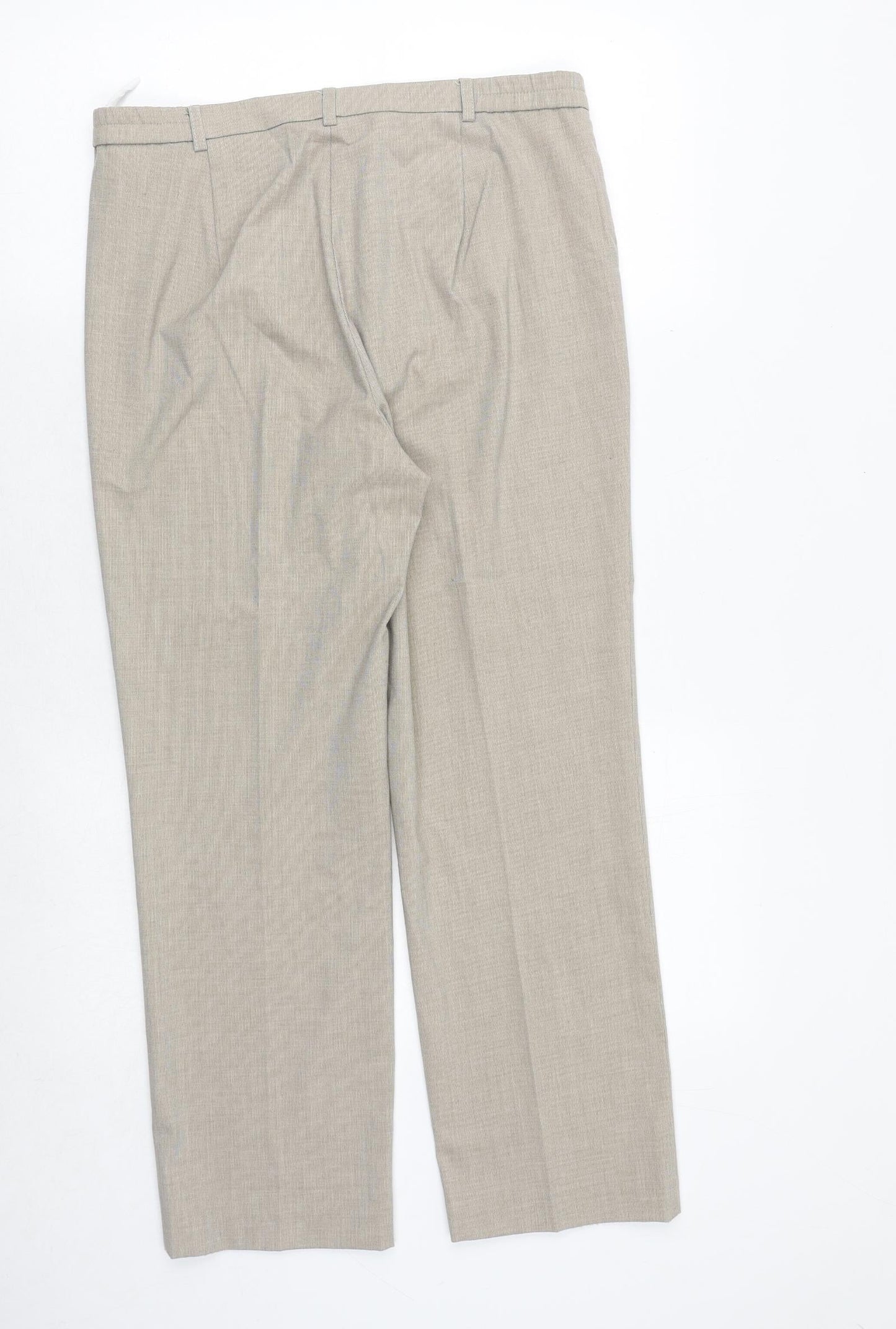 Marks and Spencer Womens Beige Polyester Trousers Size 12 Regular Zip